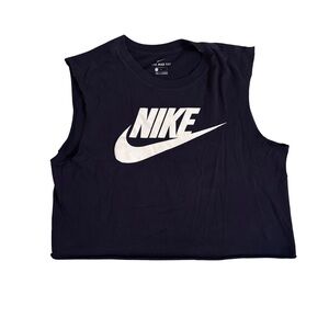 Nike Navy Muscle Tee with White Logo